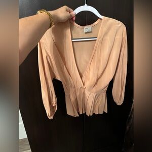 Aritzia 100% Silk Pale Pinky Nude Size S